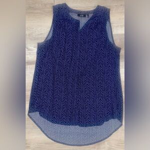 Apt. 9 Navy Chevron Blouse